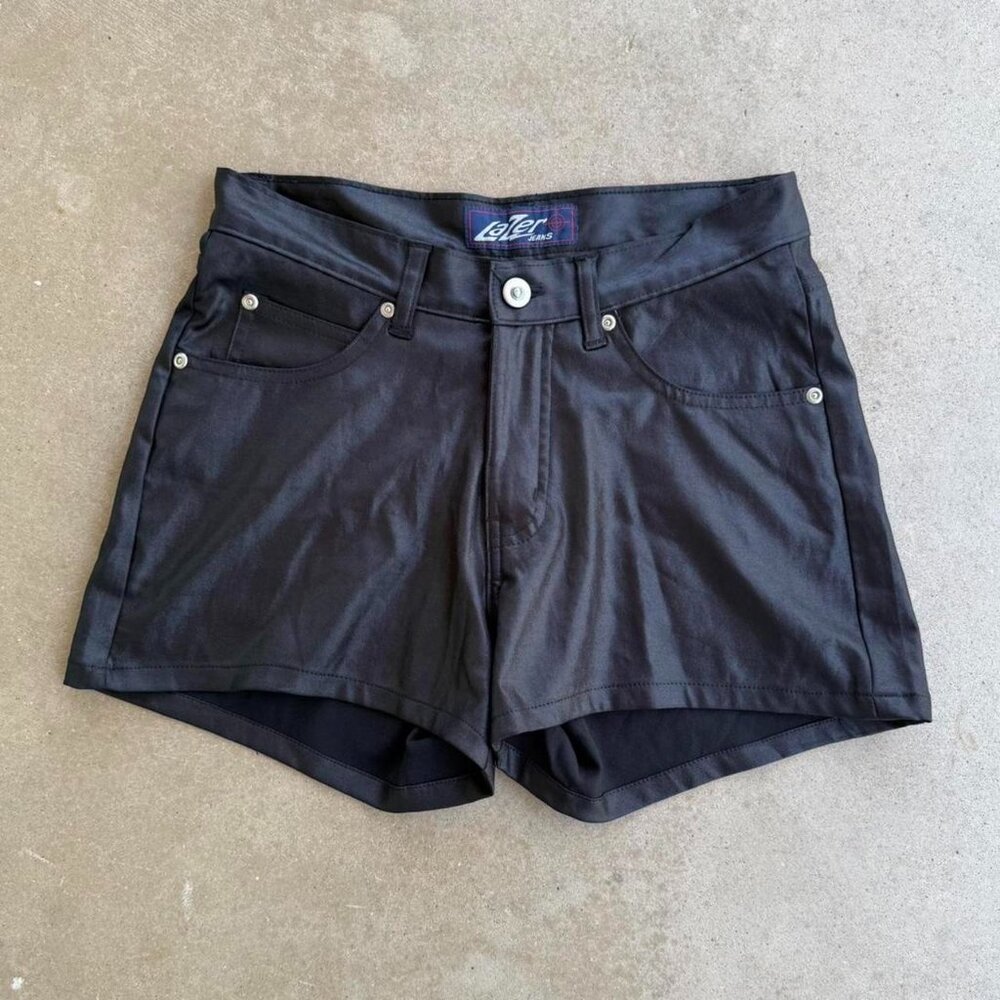 Y2K VINTAGE LAZER JEANS WOMENS BLACK SHORT SHORTS